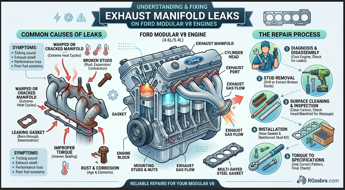 Causes and Cures for Ford Modular Engine Exhaust Manifold Leaks